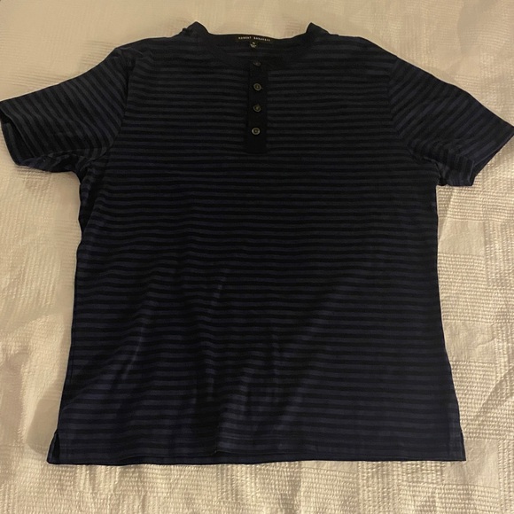 Robert Barakett Other - Robert Barakett Men's Navy and Black Striped Shirt